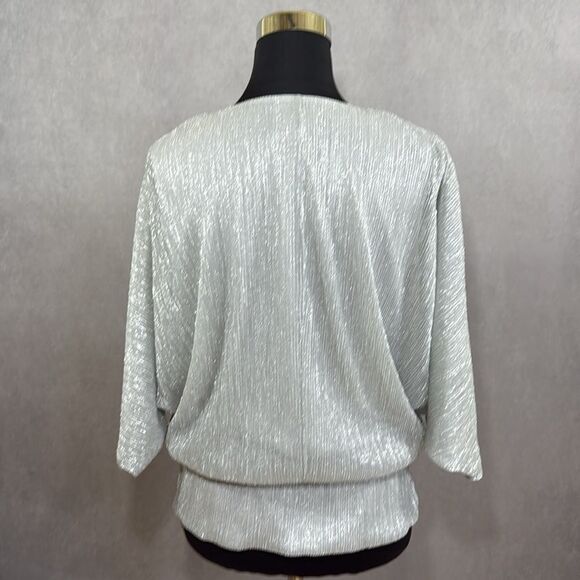 MSK
Split-Sleeve Metallic Blouson Top - Picture 4 of 10